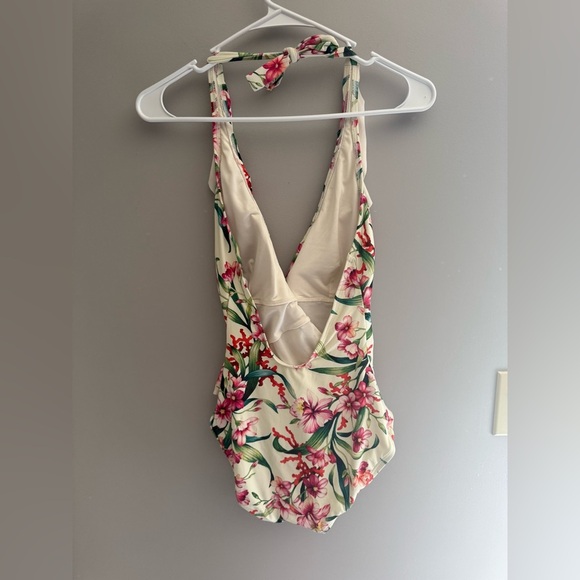 Carmen Marc Valvo One Piece Swim Suit Women’s SZ 8 Floral V Neck Adjustable - Picture 4 of 9